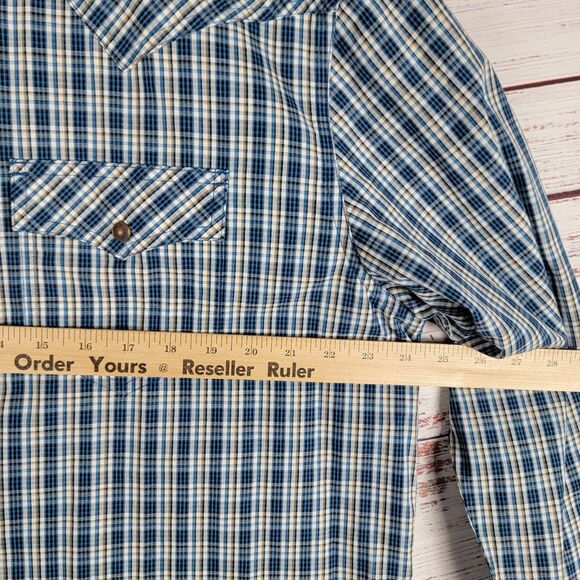 Cody James Mens XL Long Sleeve Western Pearl Snap Plaid Regular Fit Shirt - Picture 5 of 9